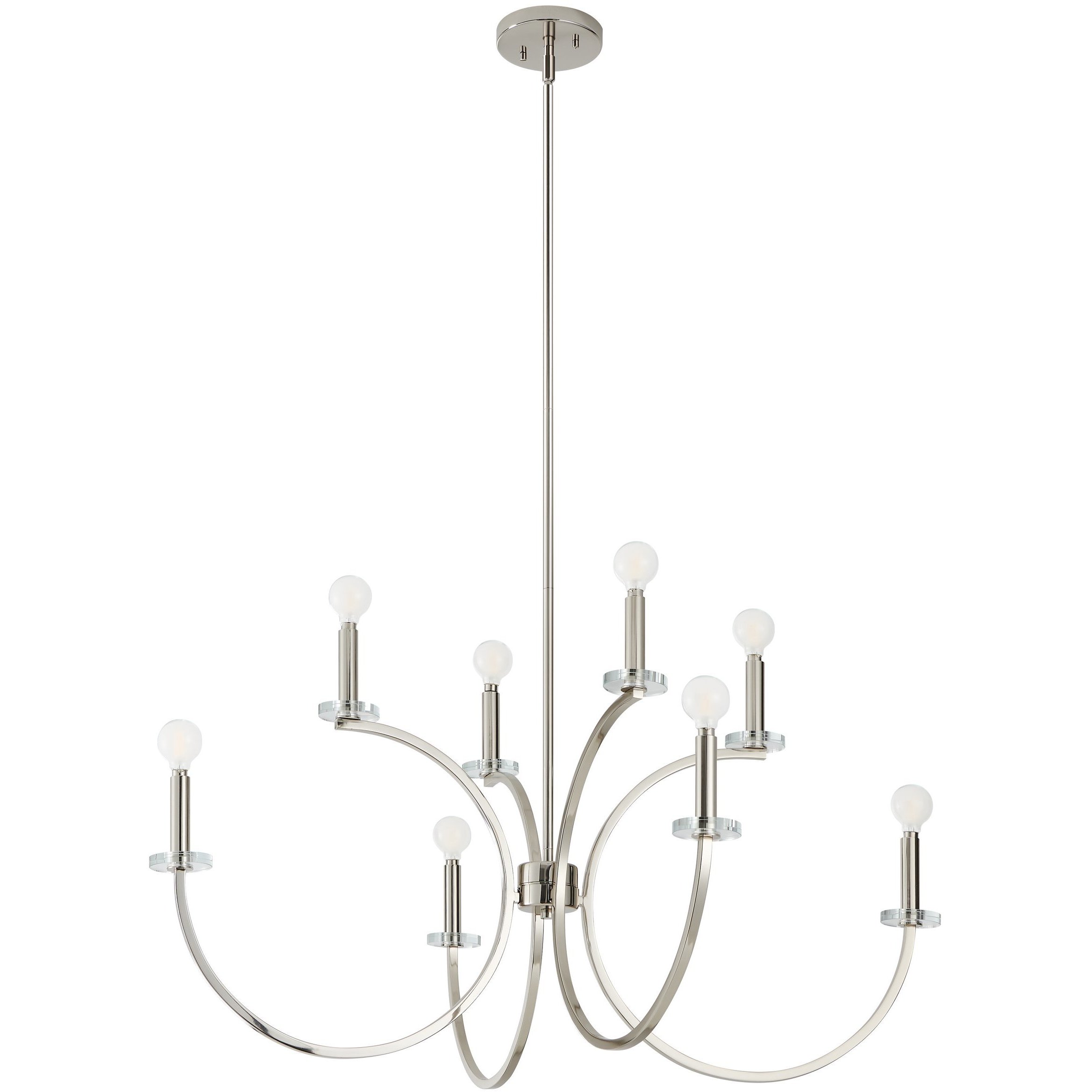 Florian 8 Light 36 inch Polished Nickel and Clear Chandelier Ceiling Light