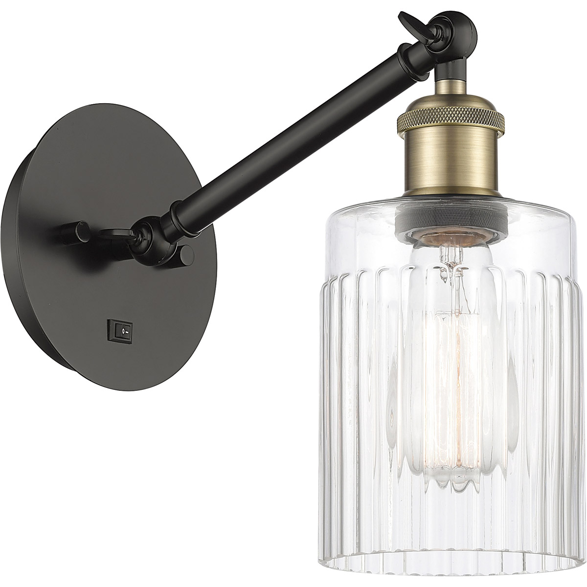 Ballston Hadley 1 Light 5.3 inch Black Antique Brass Sconce Wall Light in Clear Glass
