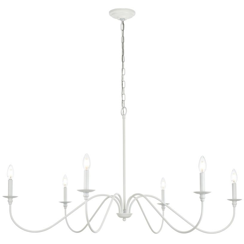 Rohan 6 Light 48 inch White Chandelier Ceiling Light