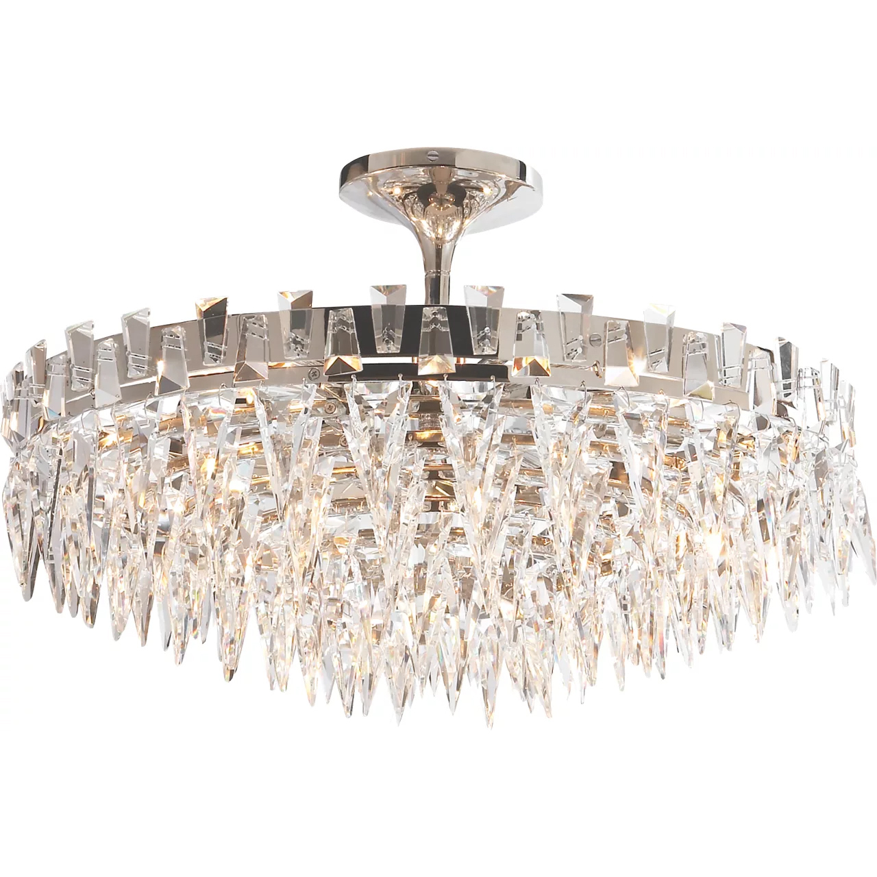 Joe Nye Trillion 10 Light 21 inch Polished Nickel Flush Mount Ceiling Light, Large