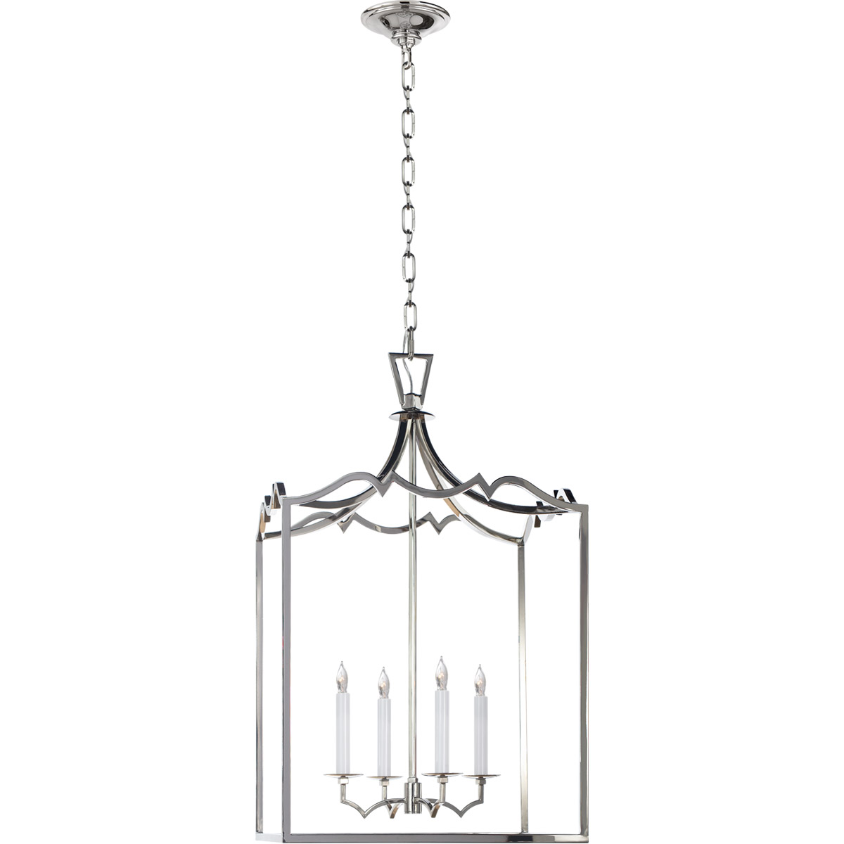 Chapman & Myers Darlana4 4 Light 17.25 inch Polished Nickel Fancy Lantern Pendant Ceiling Light, Medium