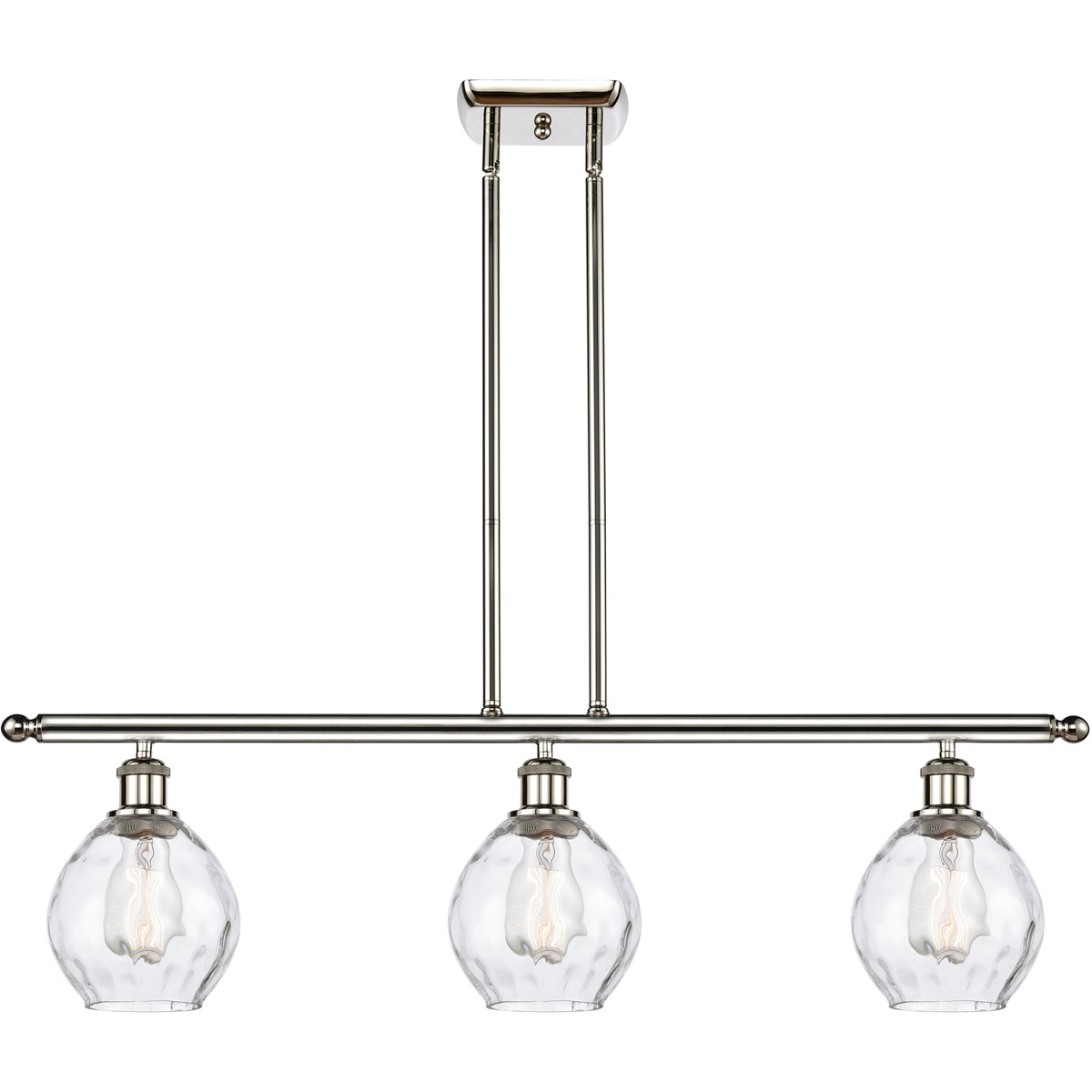 Ballston Small Waverly 3 Light 36 inch Polished Nickel Island Light Ceiling Light, Ballston