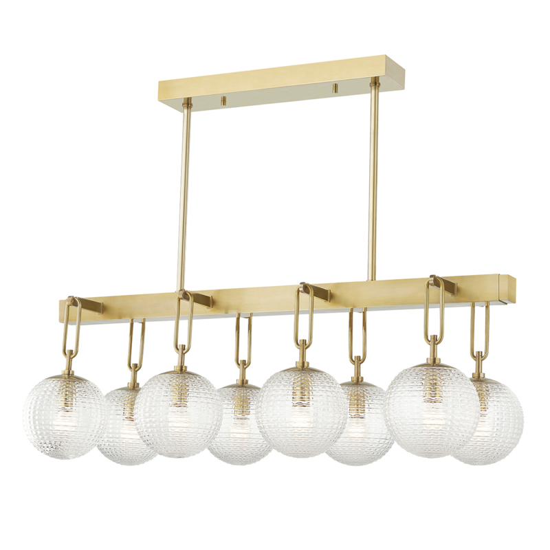 Jewett 8 Light 46 inch Aged Brass Island Light Ceiling Light