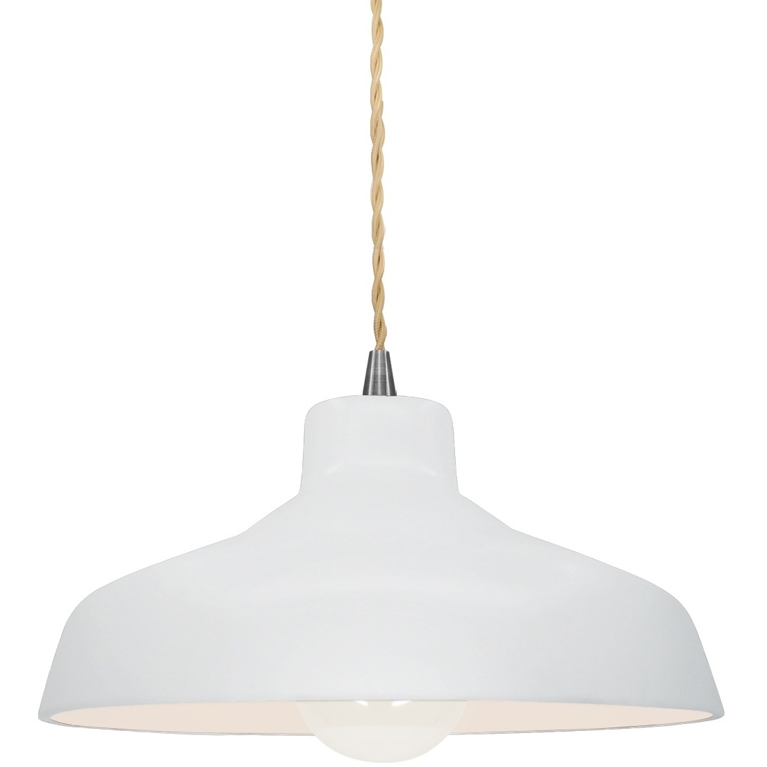 Radiance 1 Light 11.5 inch Gloss White and Brushed Nickel Pendant Ceiling Light