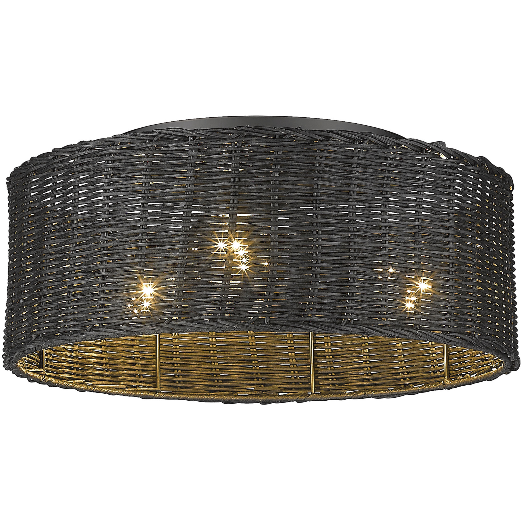 Erma 3 Light 16.38 inch Matte Black Flush Mount Ceiling Light