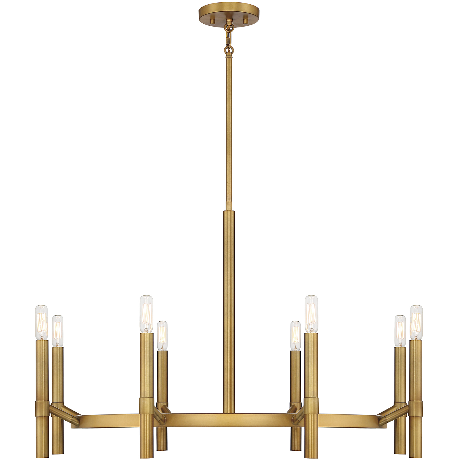 Padgett 8 Light 32 inch Warm Brass Chandelier Ceiling Light