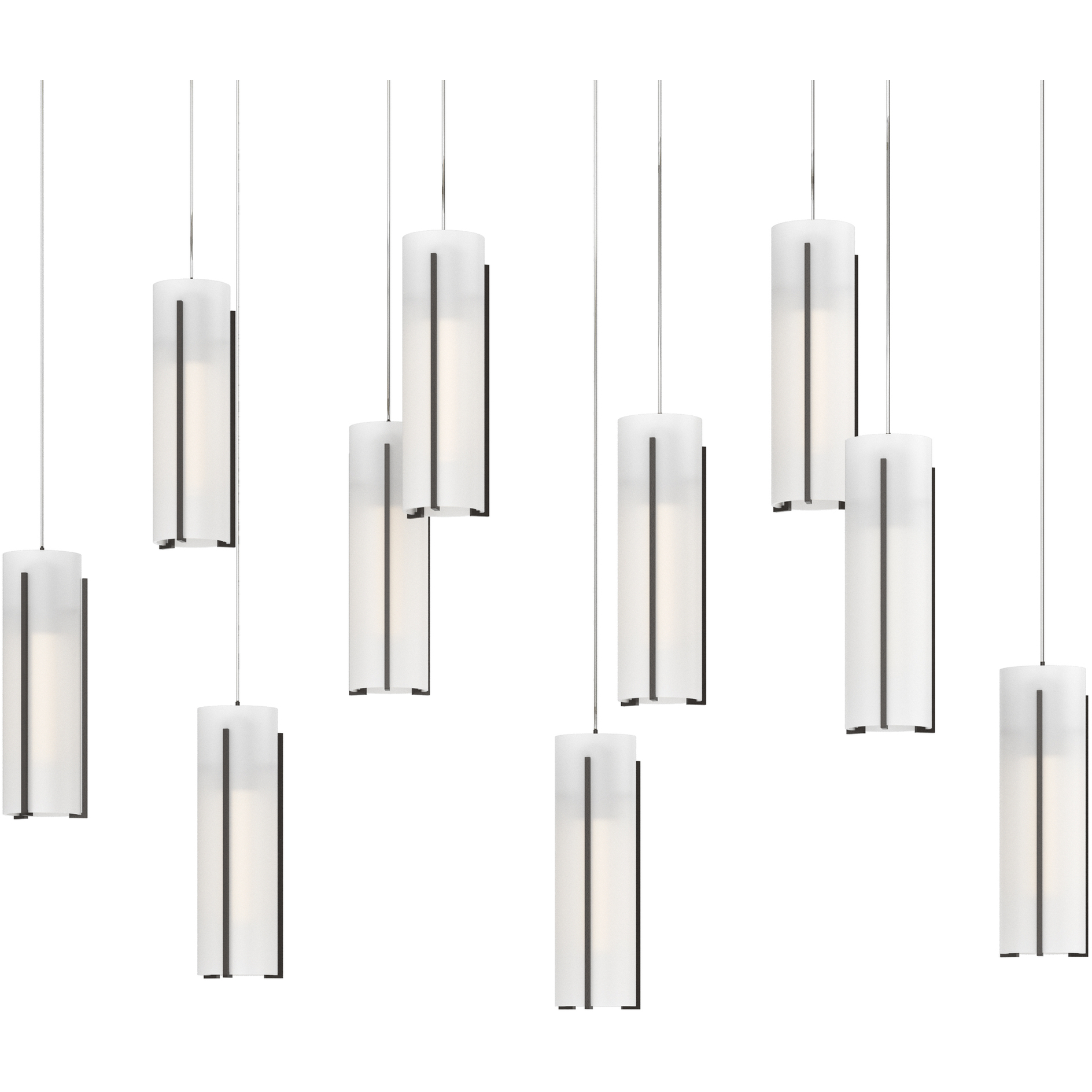 Exos Glass 10 Light 44.5 inch Oil Rubbed Bronze Pendant Ceiling Light in Opal, Long