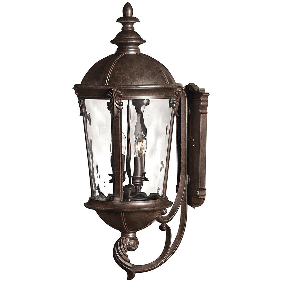 Estate Series Windsor Outdoor Wall Mount Lantern in River Rock, Large