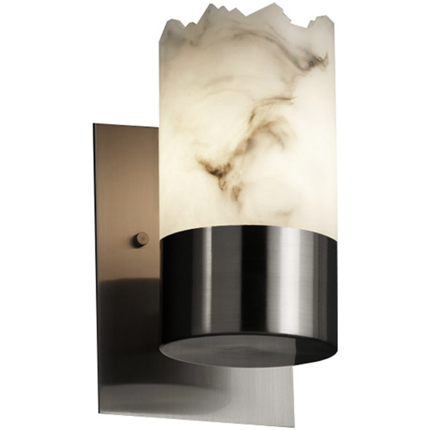 Lumenaria 1 Light 5 inch Brushed Nickel Wall Sconce Wall Light in Cylinder with Broken Rim, Incandescent