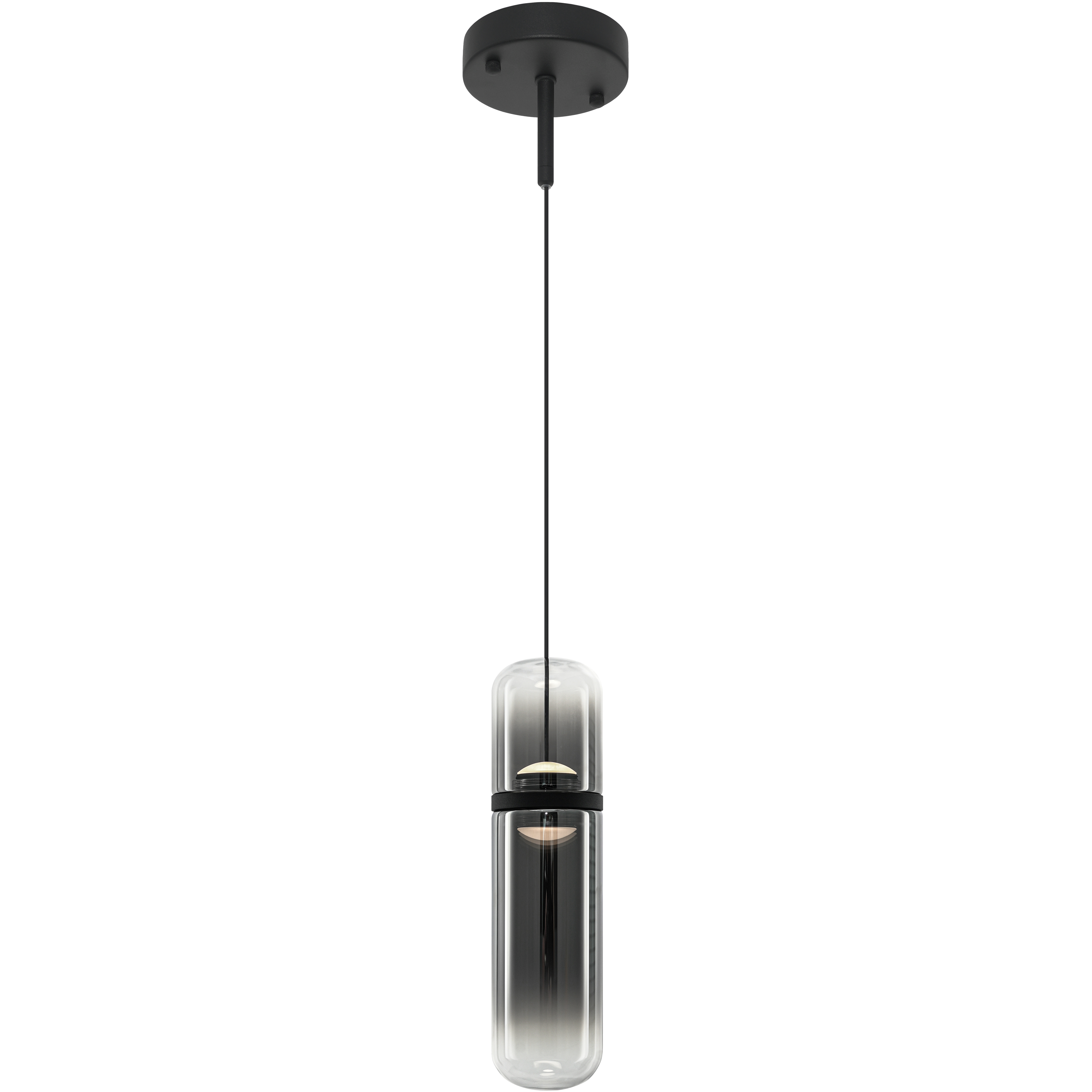 Amulet LED 3.13 inch Matte Black Pendant Ceiling Light in Smoke