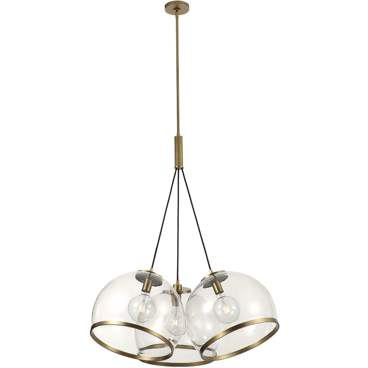 Coast 3 Light 35 inch Vintage Brass Pendant Ceiling Light