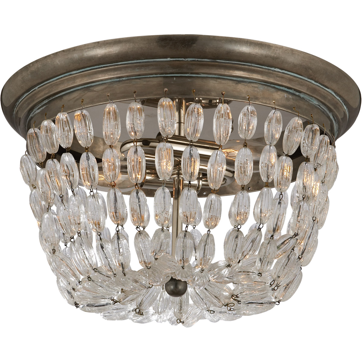 Chapman & Myers Paris Flea Market 2 Light 13 inch Sheffield Silver Flush Mount Ceiling Light, Medium