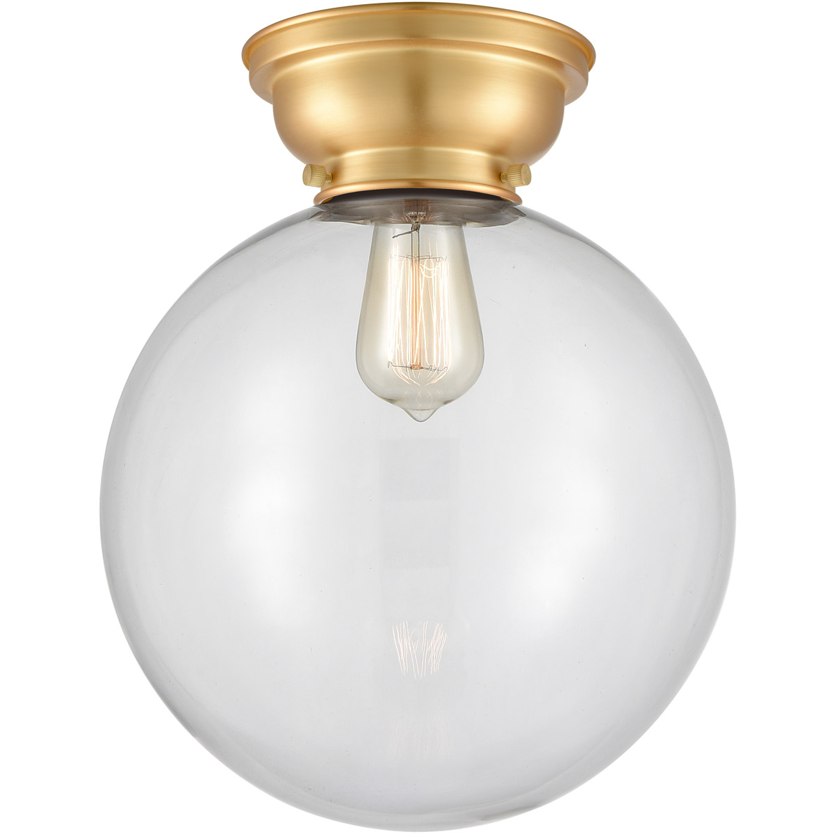 Aditi XX-Large Beacon 1 Light 12 inch Satin Gold Flush Mount Ceiling Light in Clear Glass, Aditi