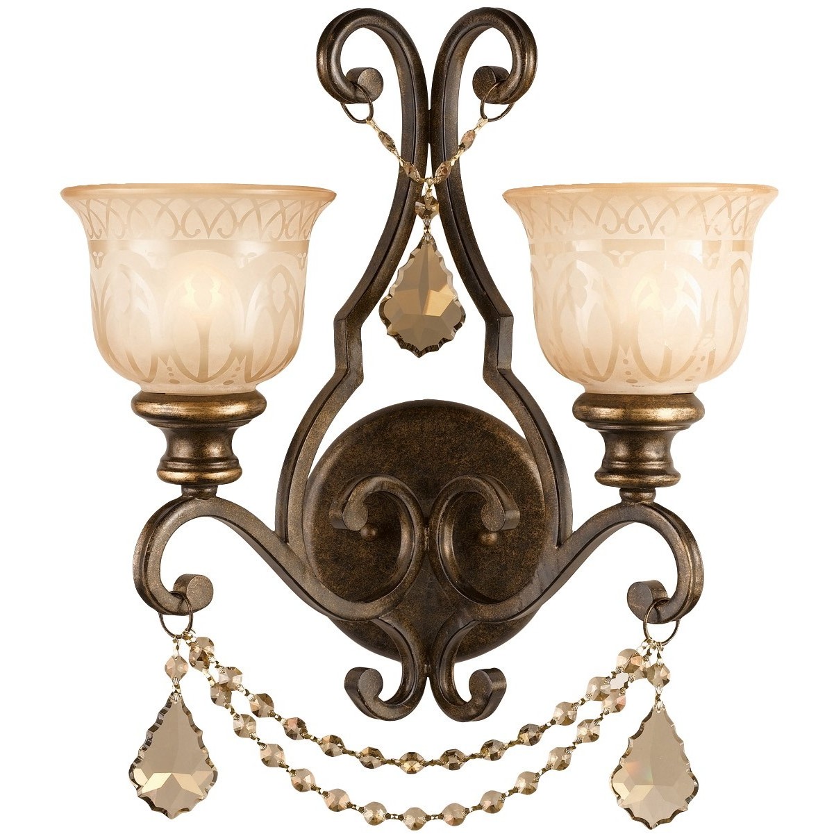 Norwalk Bath Wall Light in Golden Teak Hand Cut