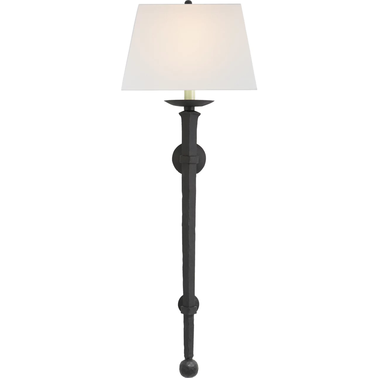 Chapman & Myers Iron Torch 1 Light 13.5 inch Blackened Rust Sconce Wall Light in Linen