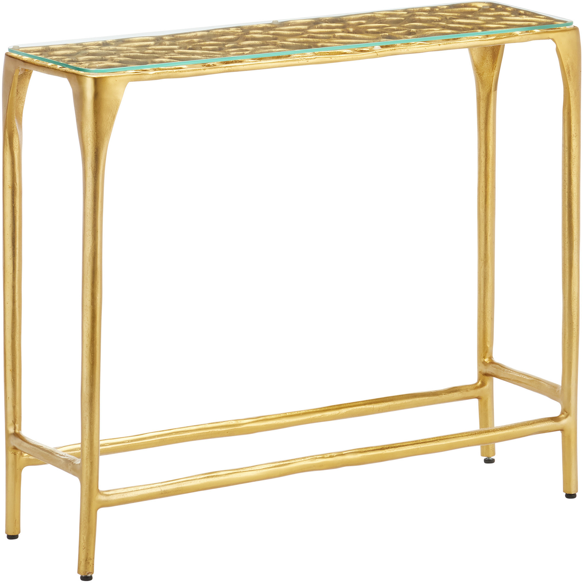 Honeycomb 36 inch Gold and Clear Console Table, Marjorie Skouras Collection