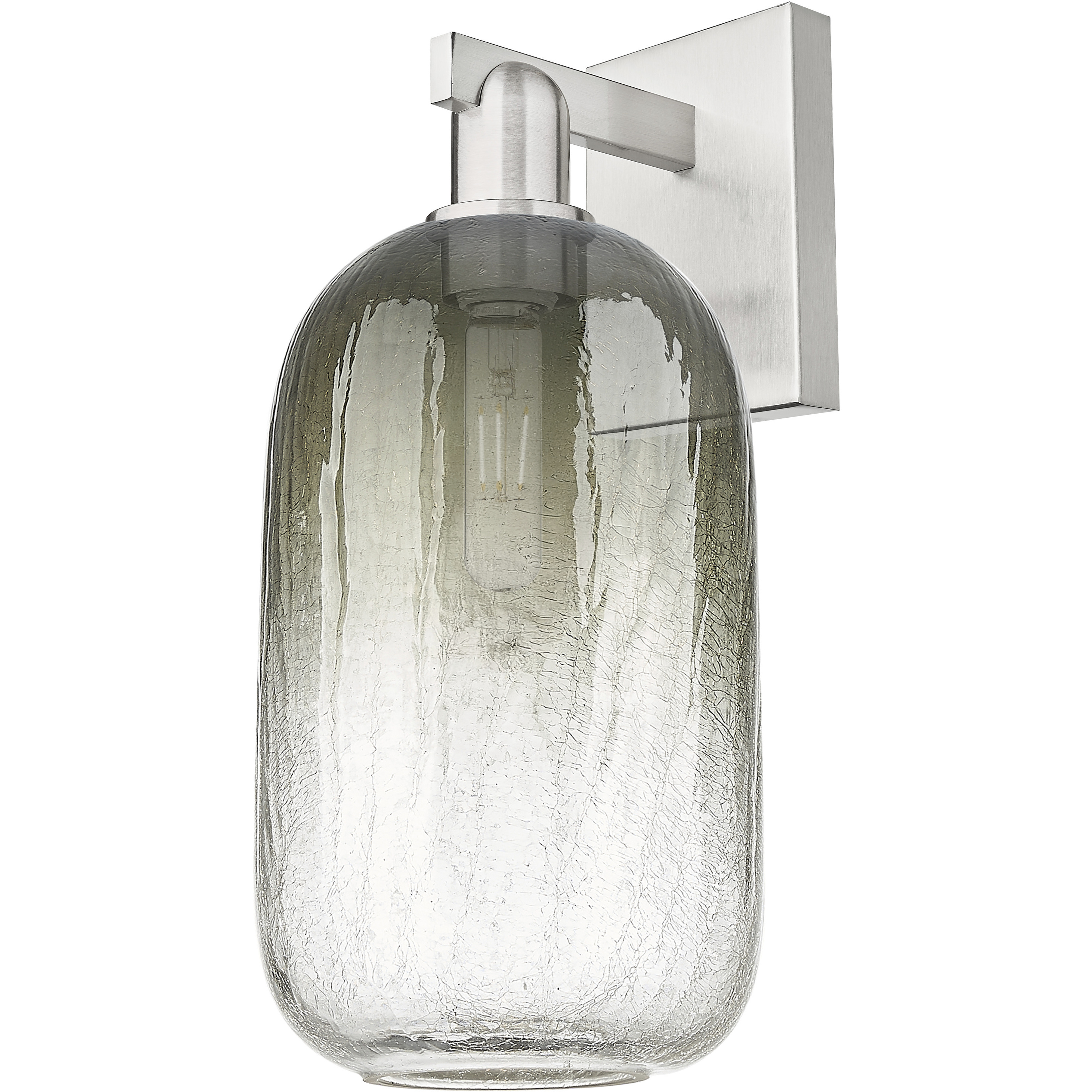 Brookhaven Cloche Sconce Wall Light in Brushed Satin Nickel, Slate Glass
