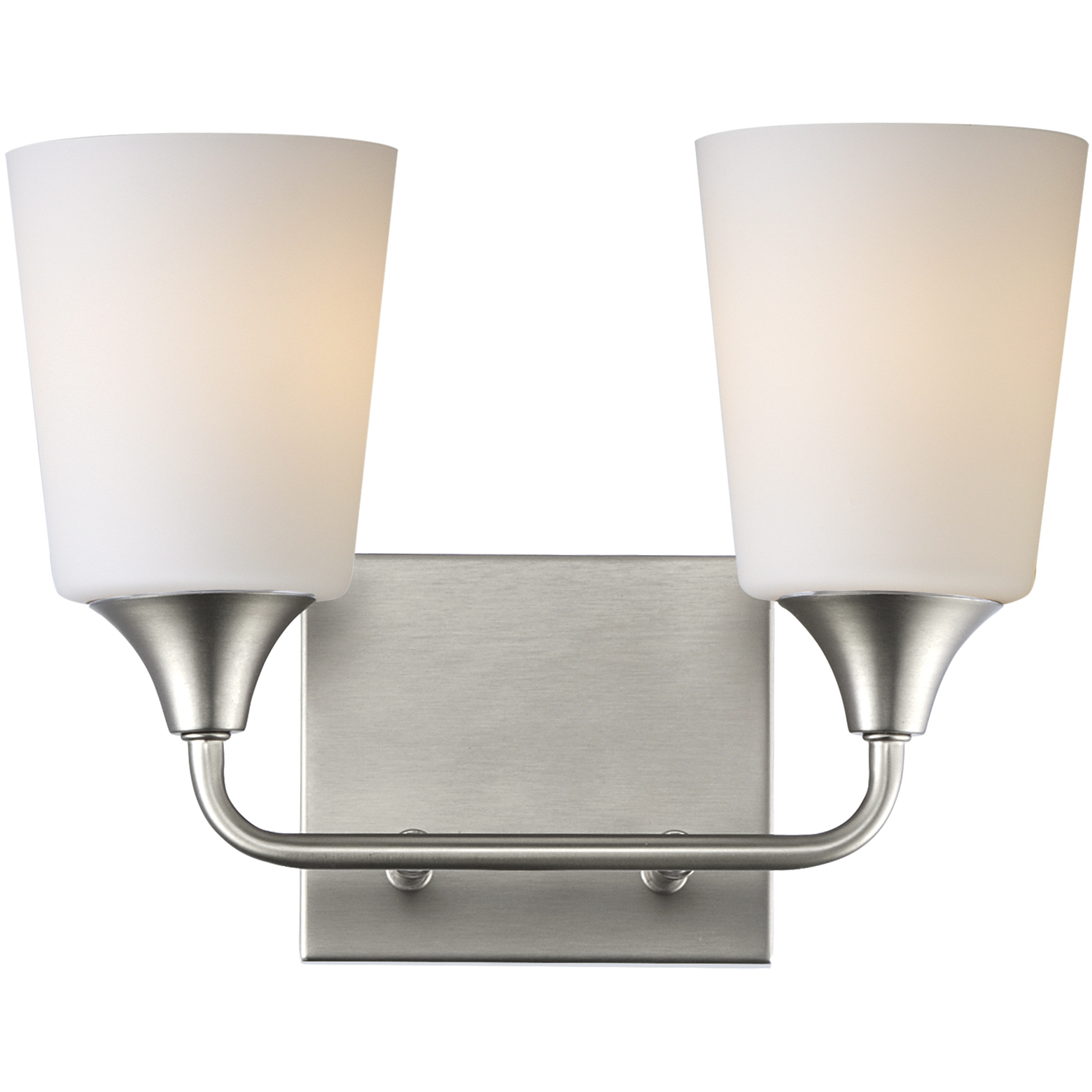 Hudson 2 Light 13 inch Satin Nickel Bath Vanity Wall Light in Satin White