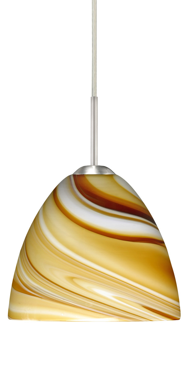 Sasha Ii 1 Light Satin Nickel Pendant Ceiling Light in Incandescent, Honey Glass