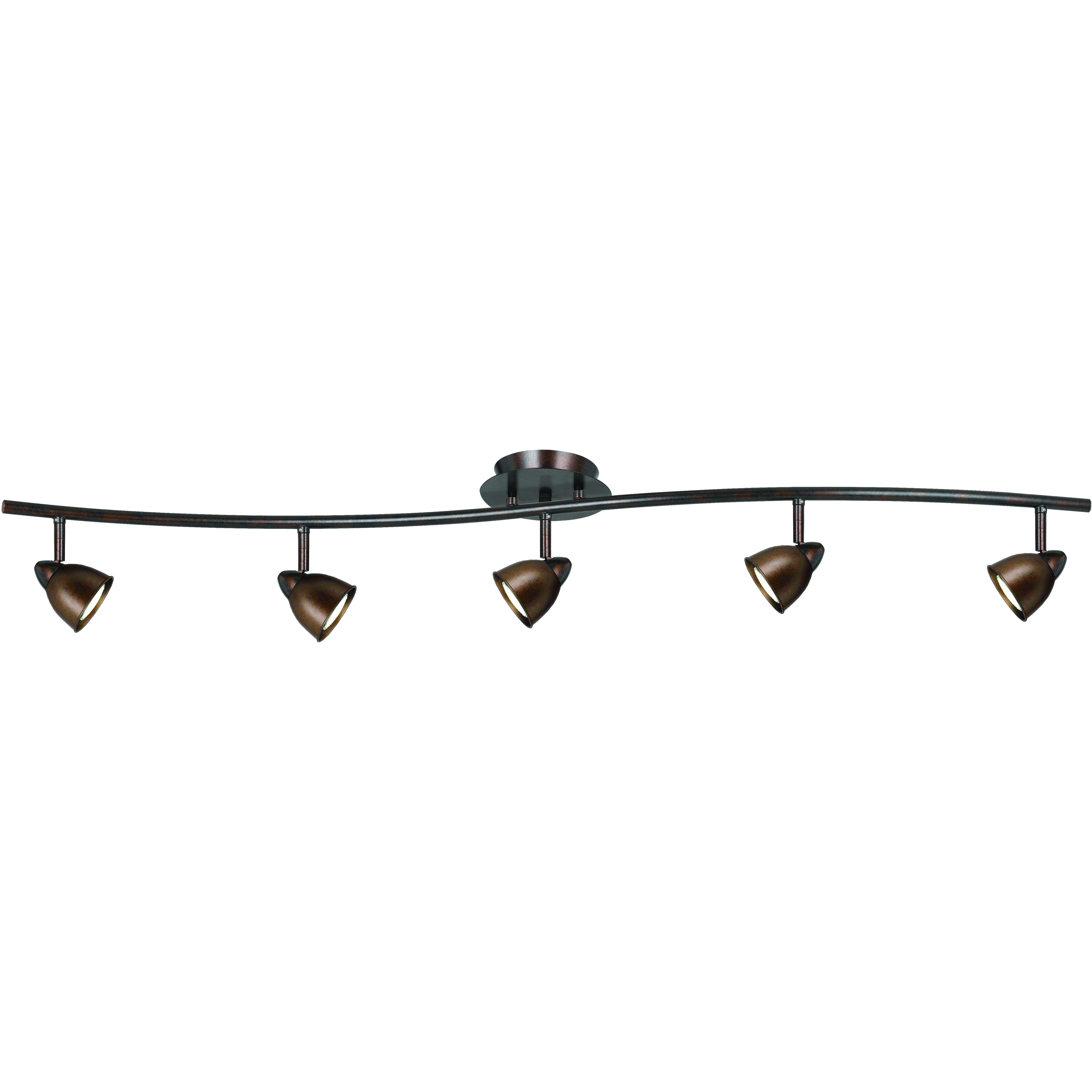 Serpentine 5 Light 120V Brushed Steel Rail Fixture Ceiling Light