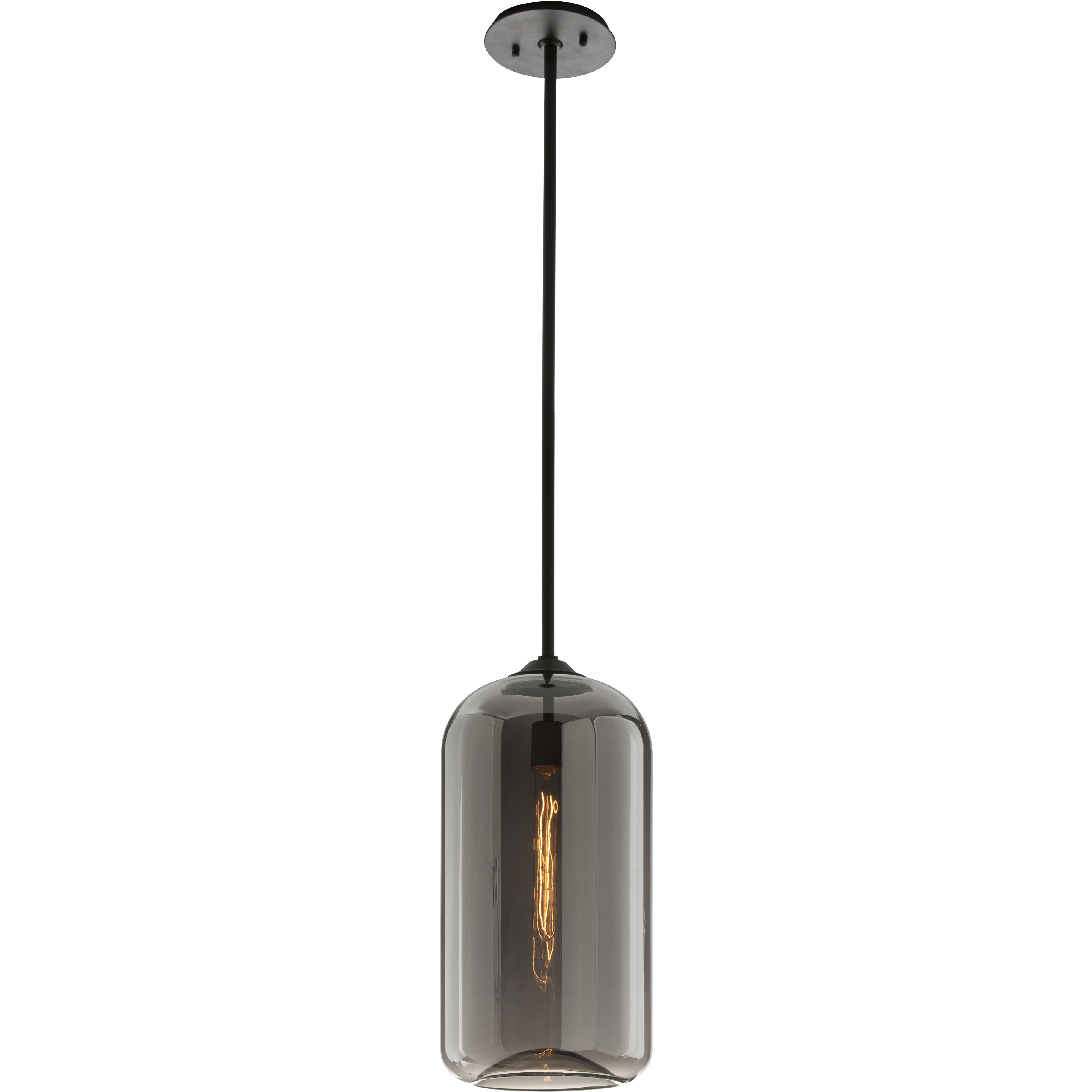 District 1 Light 10 inch Soft Black Pendant Ceiling Light