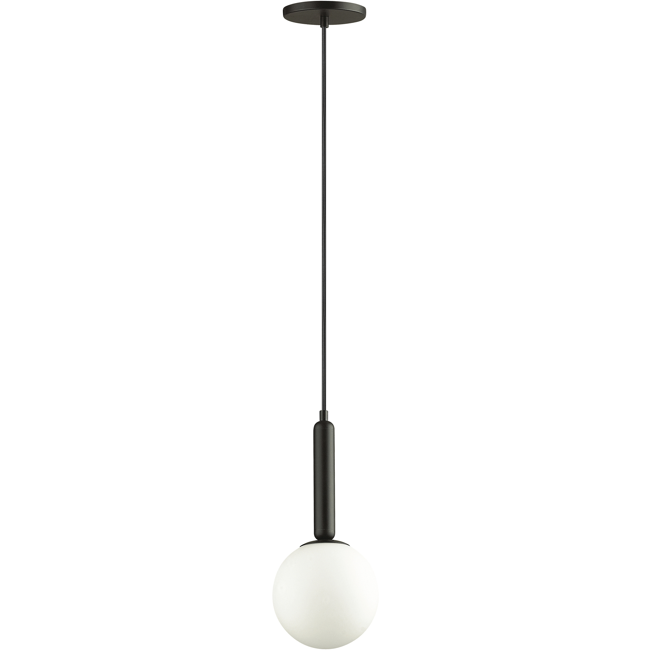 Tara 1 Light 6 inch Matte Black with White Pendant Ceiling Light