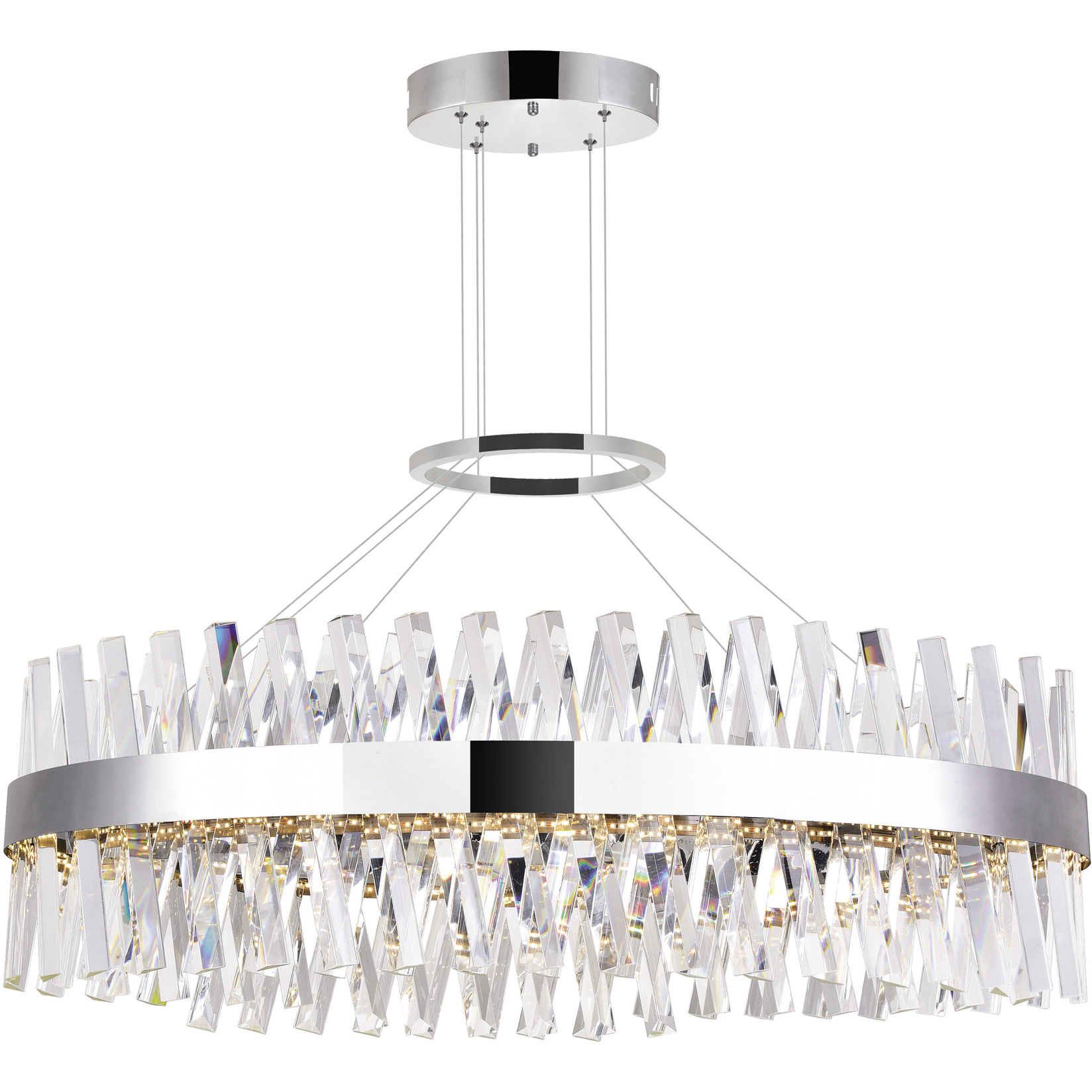 Glace LED 40 inch Chrome Island/Pool Table Light Ceiling Light