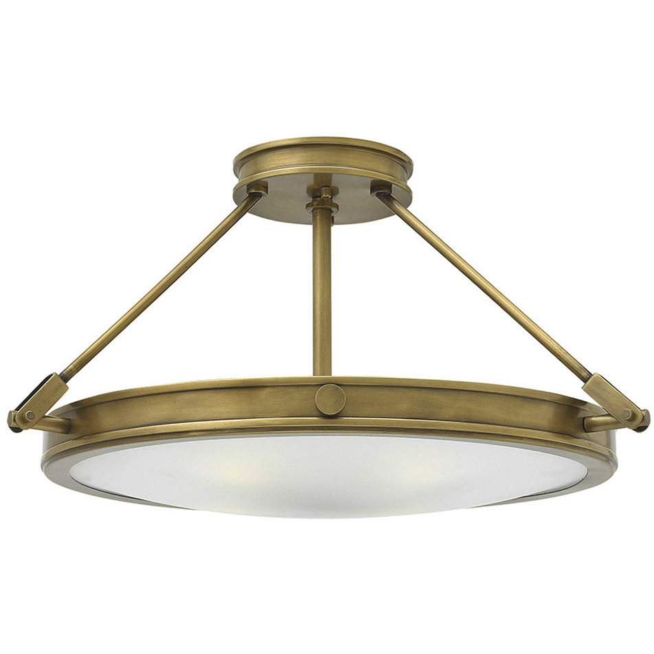 Collier 4 Light 22 inch Heritage Brass Indoor Semi-Flush Mount Ceiling Light