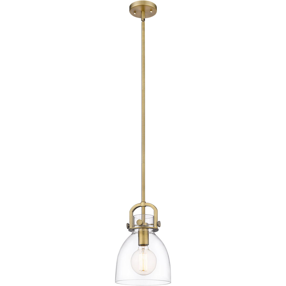 Newton Newton Bell 1 Light 8 inch Brushed Brass Mini Pendant Ceiling Light