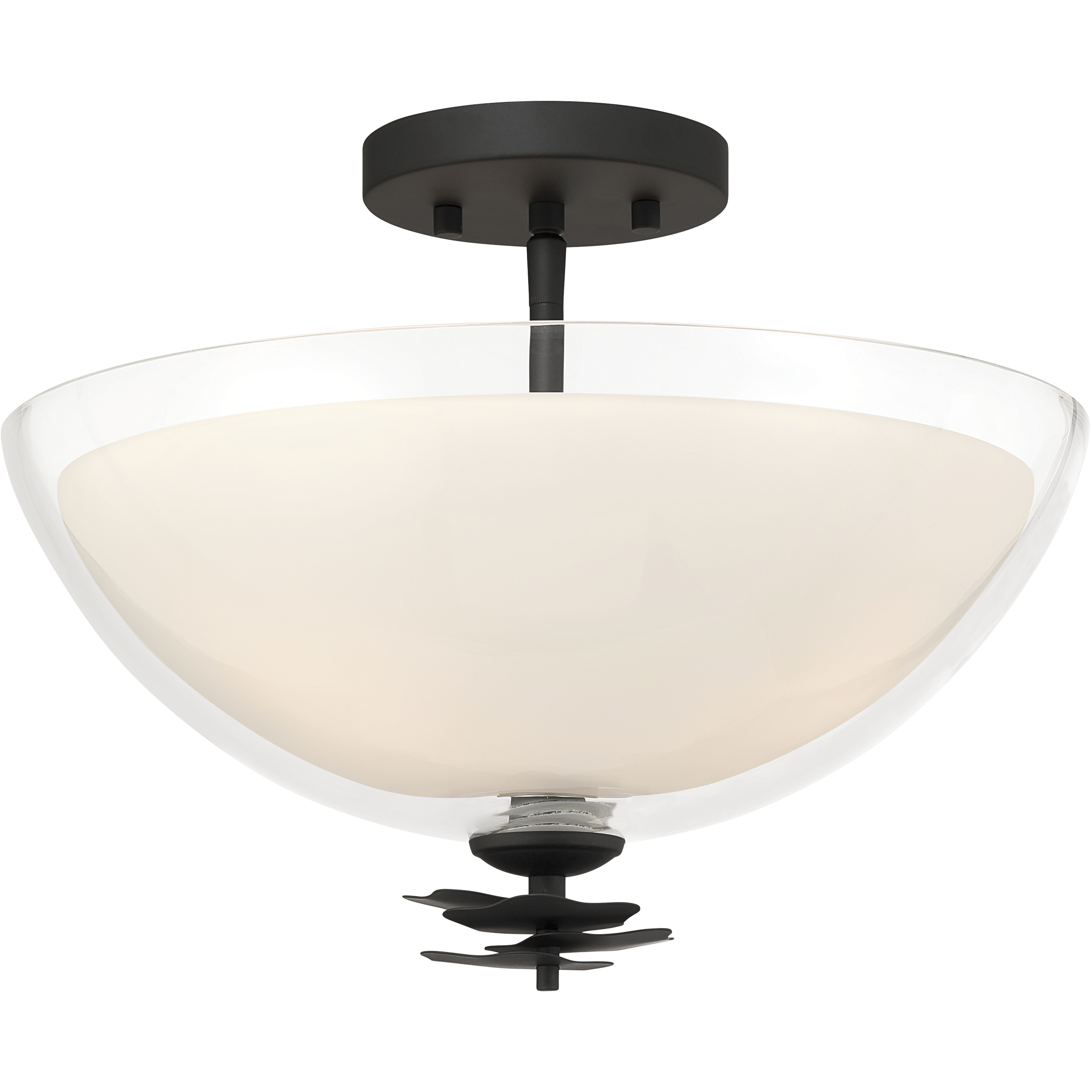 Elowen 3 Light 15 inch Dark Matte Black Semi-Flush Mount Ceiling Light