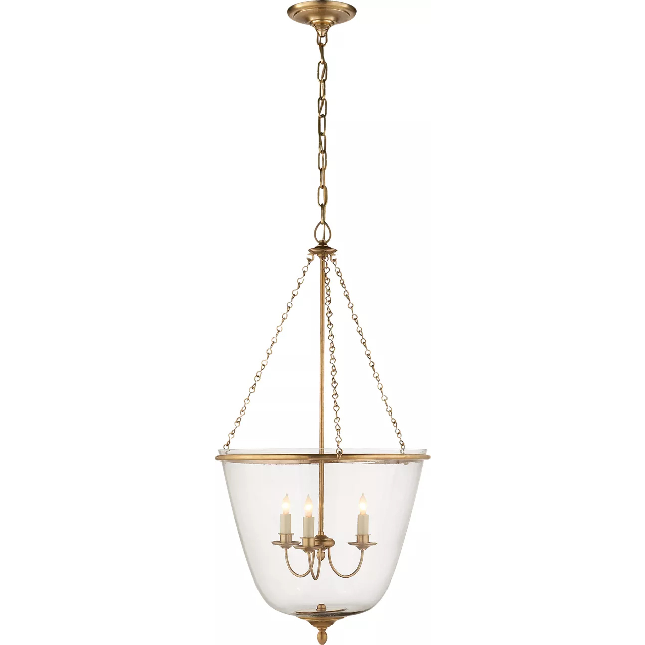 AERIN Pondview 3 Light 19.5 inch Hand-Rubbed Antique Brass Jar Lantern Pendant Ceiling Light, Medium