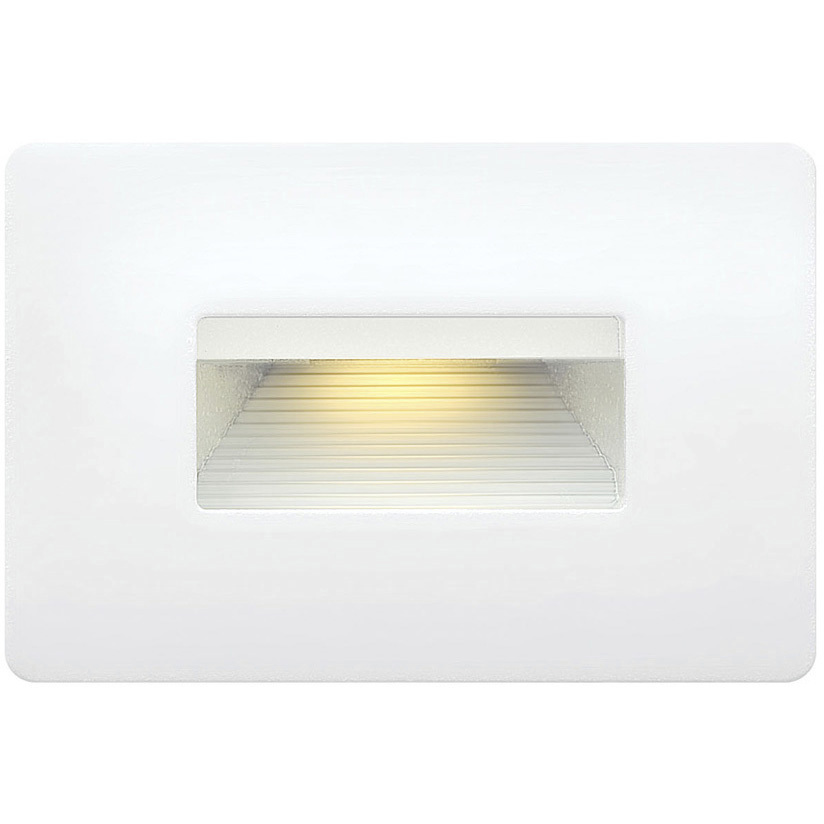 Hardy Island Luna 120v 4.00 watt Satin White Landscape Step Light in 2700K, Horizontal