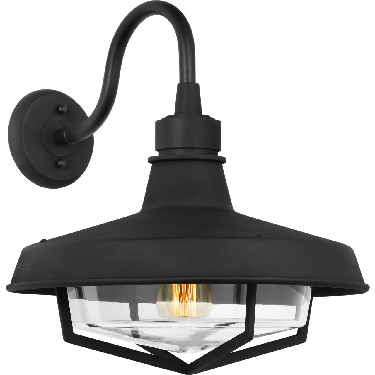TOB by Thomas O'Brien Hollis 1 Light 17.5 inch Textured Black Outdoor Wall Lantern