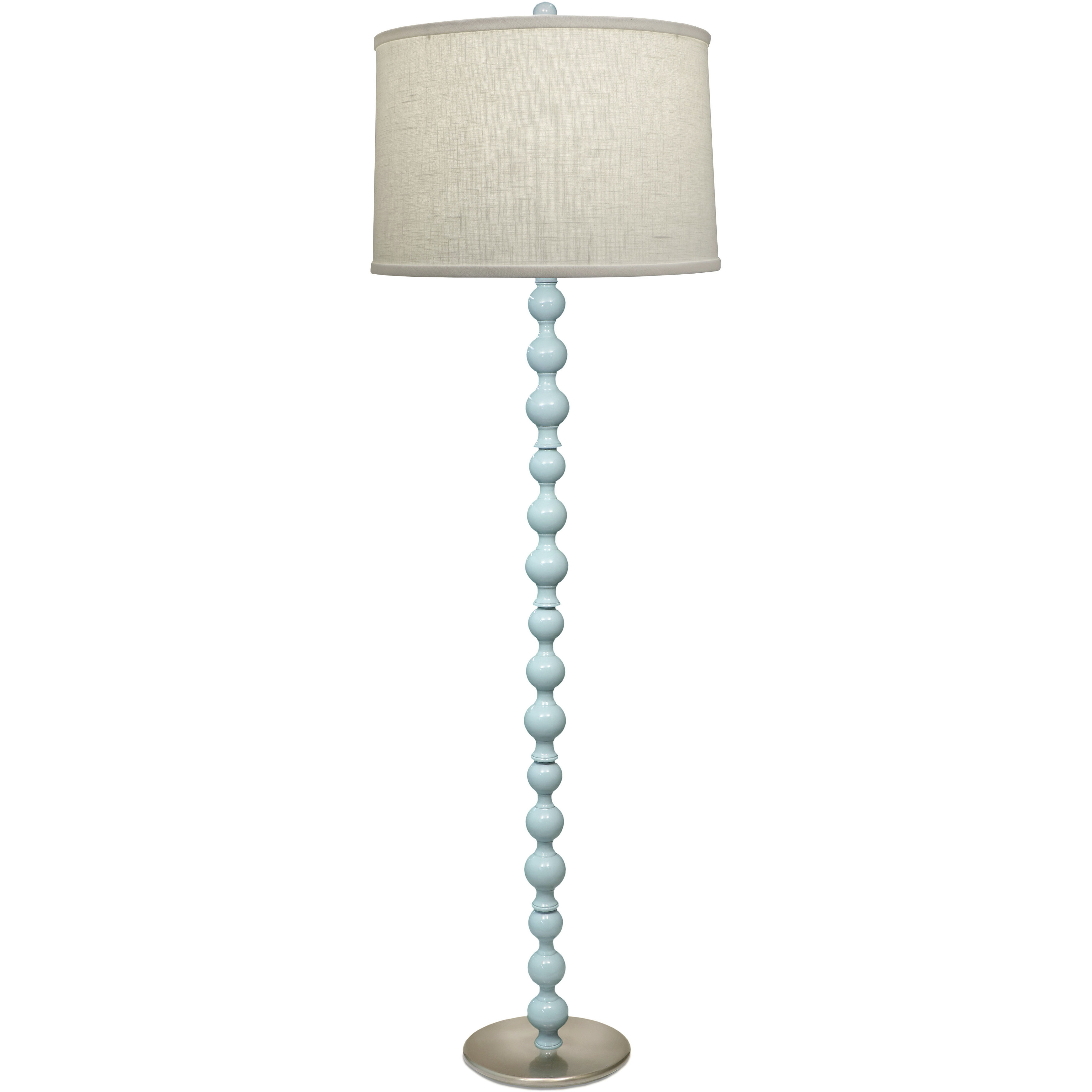 Ellie 62 inch 150 watt Light Blue and Satin Nickel Floor Lamp Portable Light