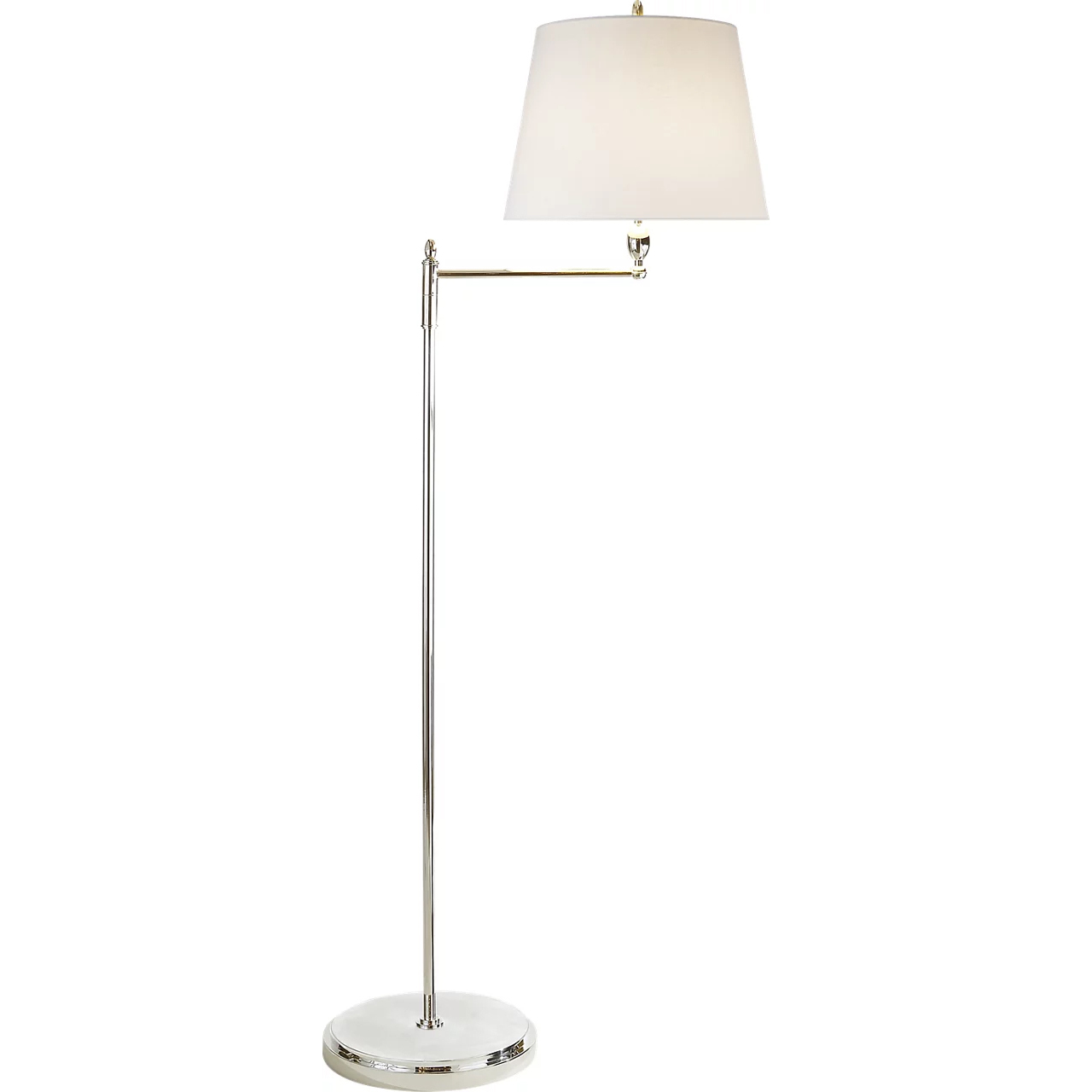 Thomas O'Brien Paulo 63.5 inch 150 watt Polished Nickel Swing Arm Floor Lamp Portable Light in Linen