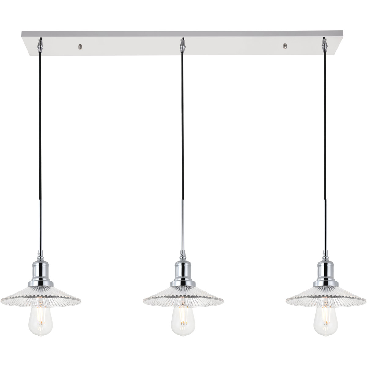 Waltz 3 Light 41 inch Chrome Pendant Ceiling Light