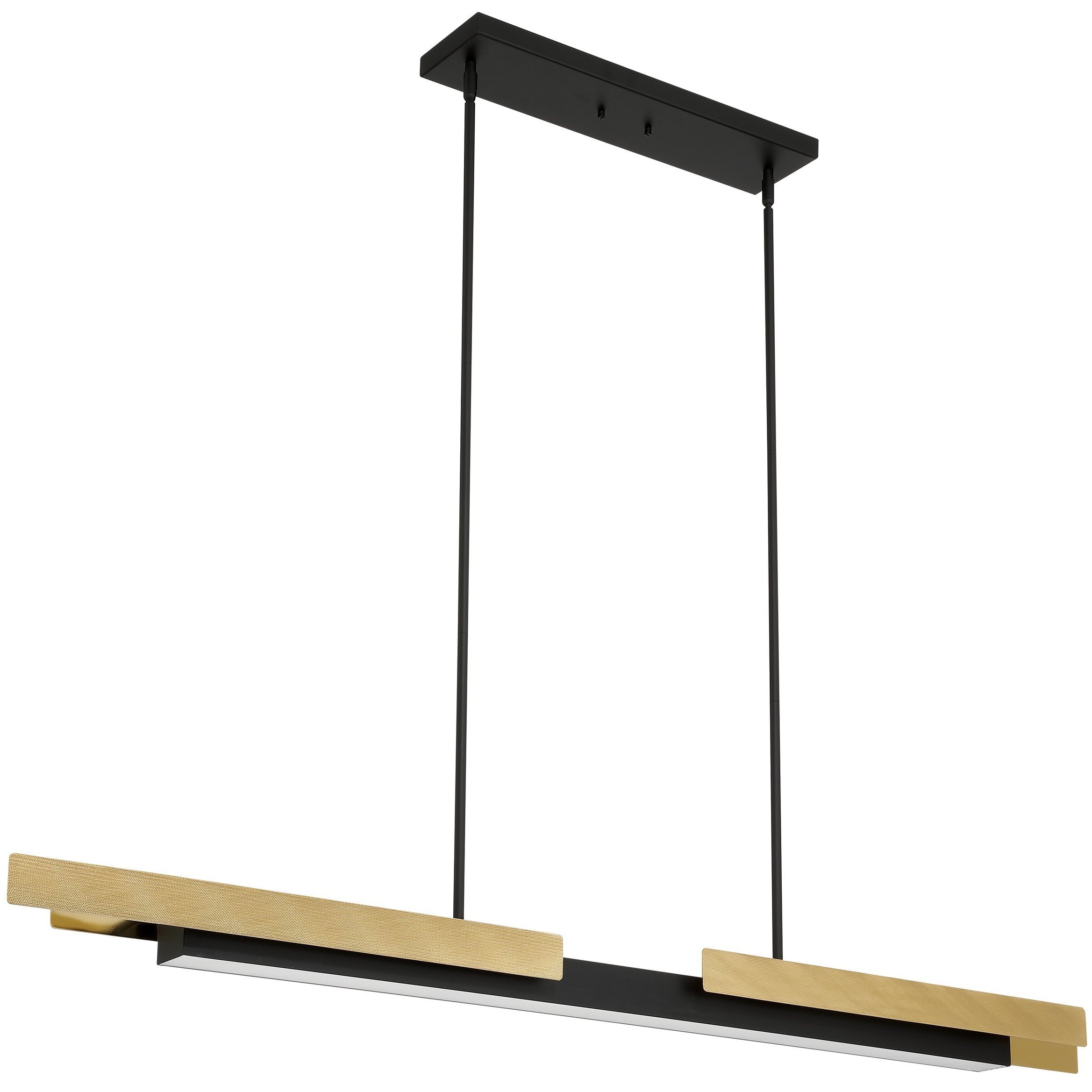 Grazia LED 60 inch Matte Black and Brushed Gold Linear Chandelier Ceiling Light