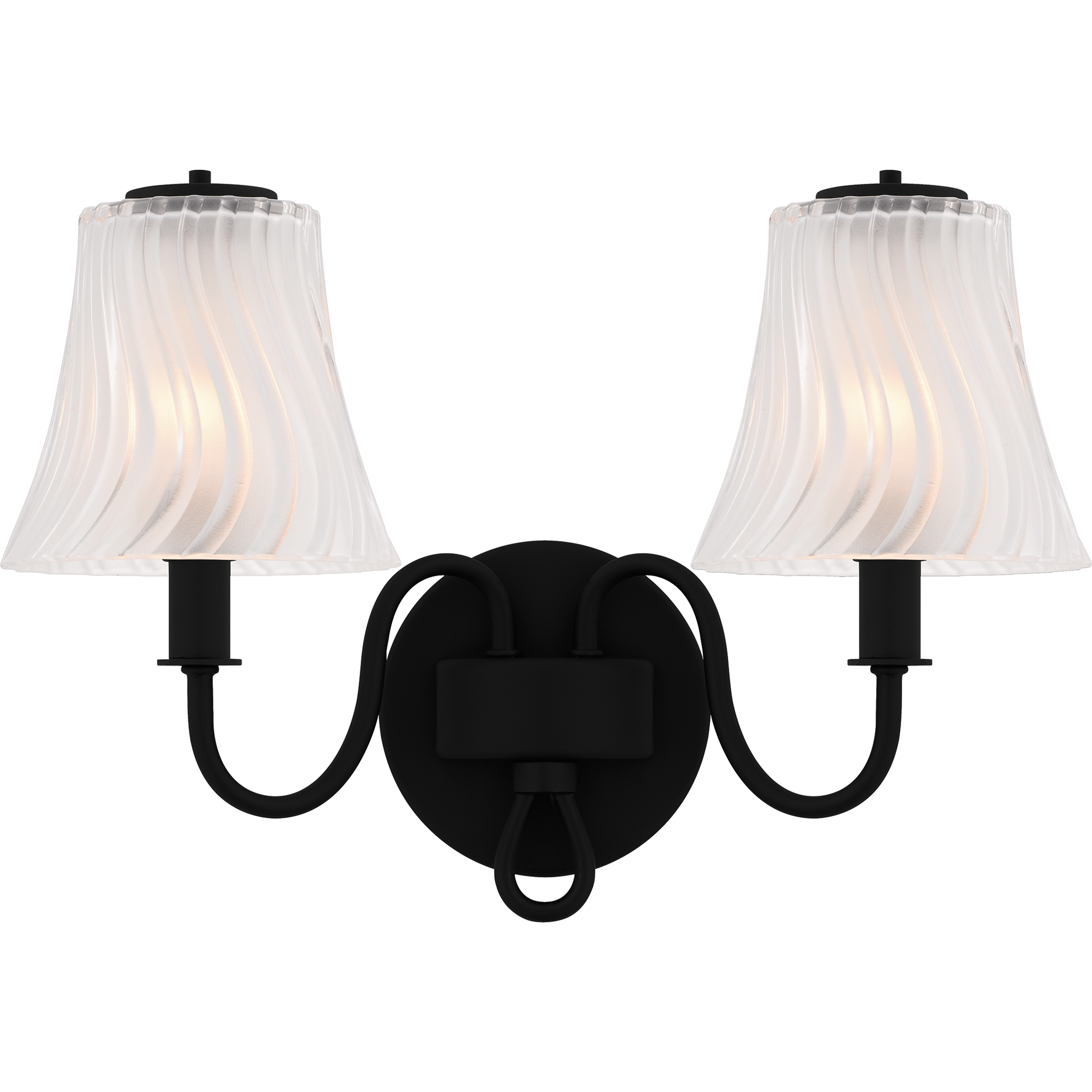 McKinney 2 Light 15.5 inch Matte Black Bath Light Wall Light, Medium
