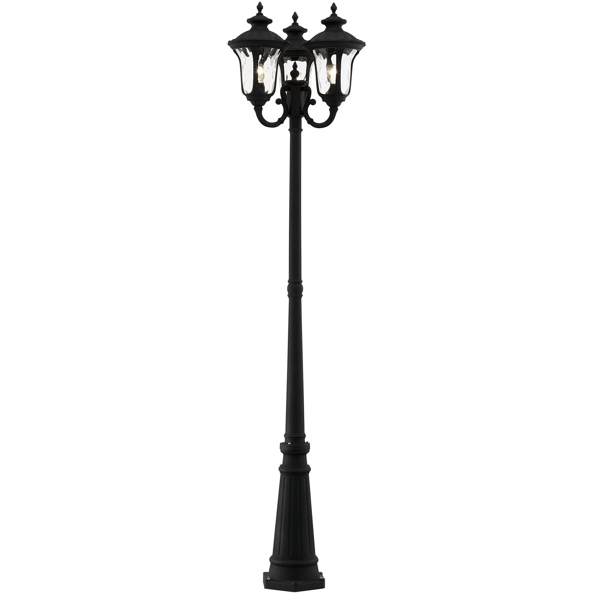 Oxford 3 Light 87 inch Textured Black Outdoor Post Light