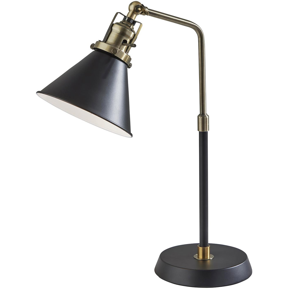 Adesso Arthur Desk Lamp Antique Brass Black