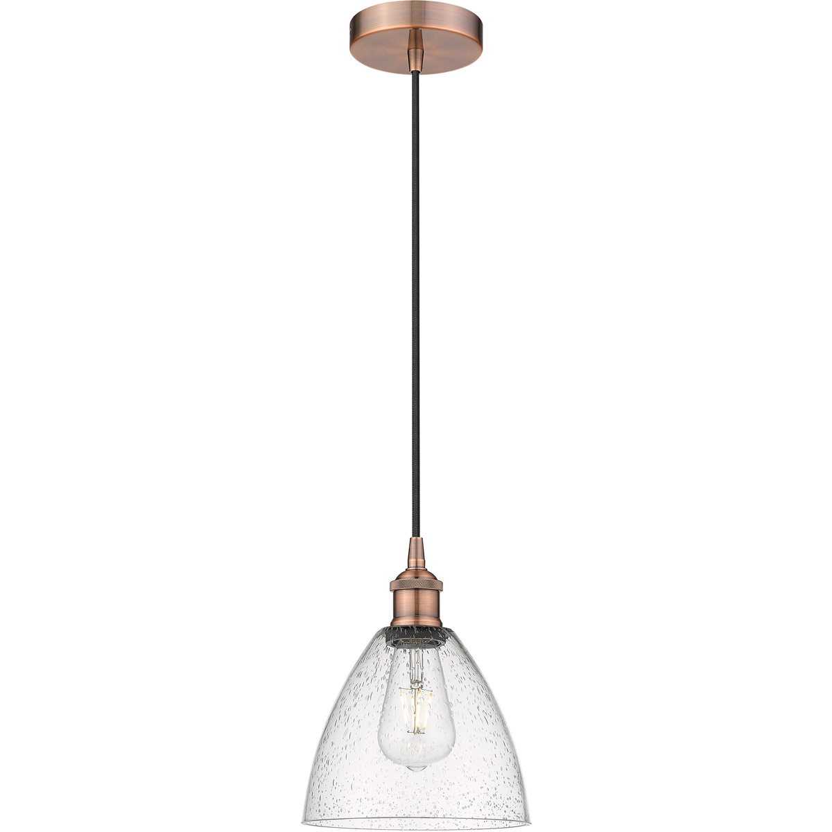 Edison Dome 1 Light 8 inch Antique Copper Mini Pendant Ceiling Light