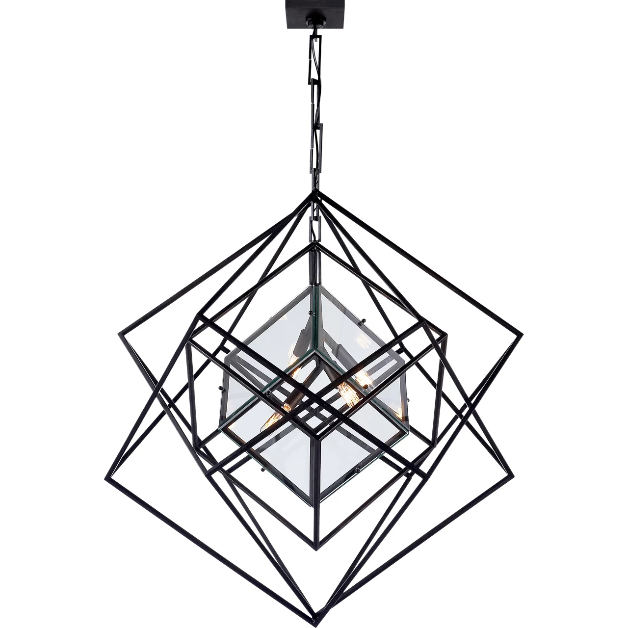 Kelly Wearstler Cubist 4 Light 32 inch Aged Iron Chandelier Ceiling Light, Medium