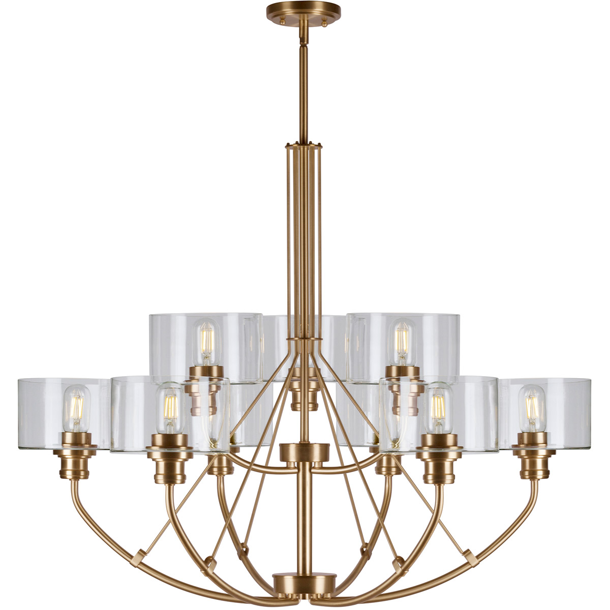 Zane 9 Light 36.25 inch Soft Gold Chandelier Ceiling Light