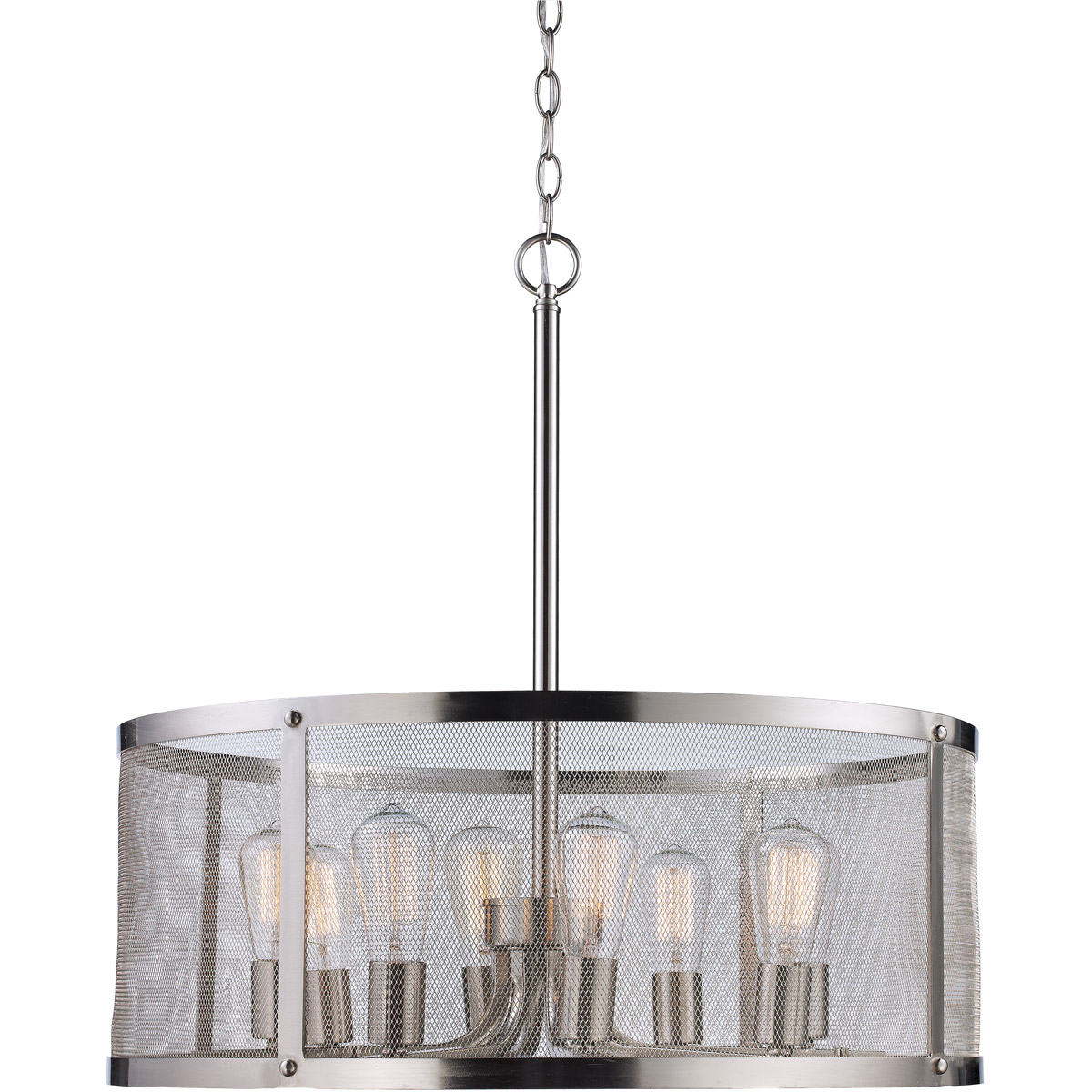 Mesh 8 Light 24.75 inch Brushed Nickel Pendant Ceiling Light