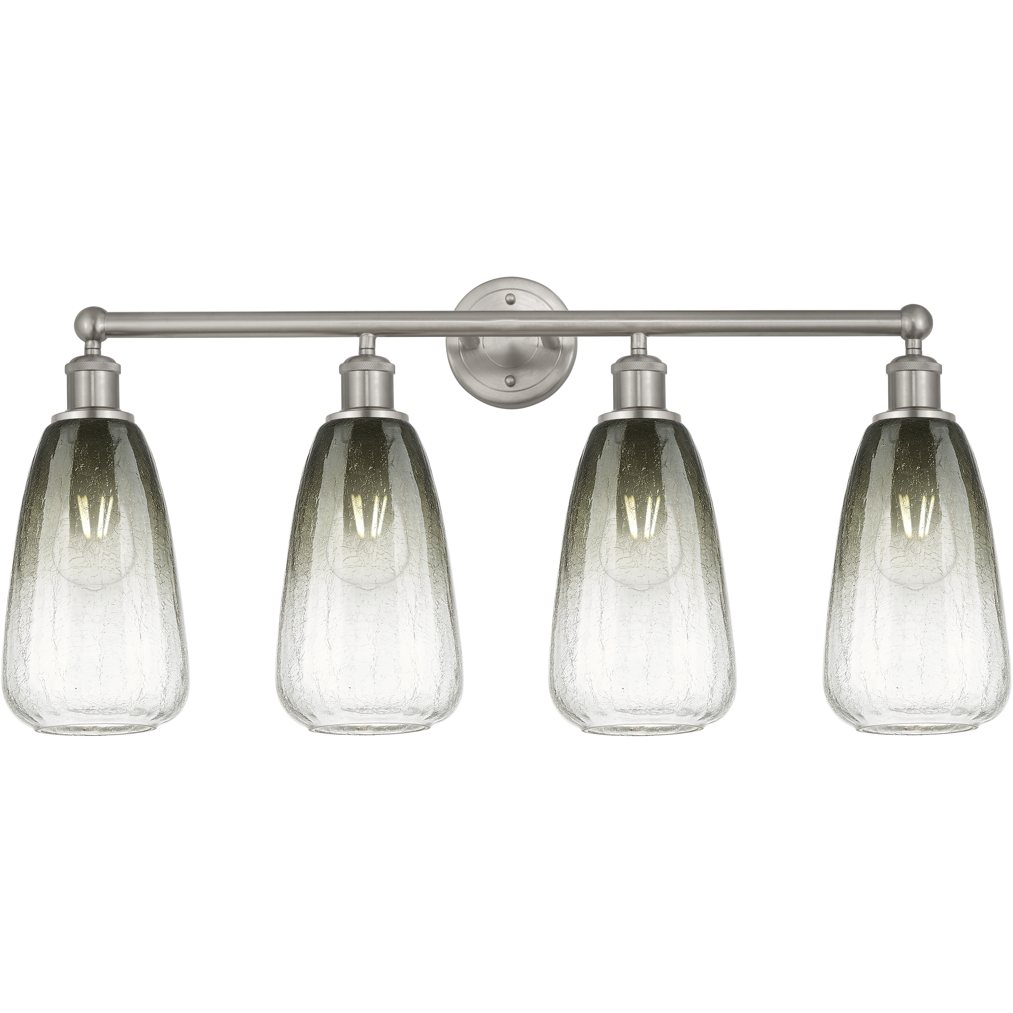 Edison Brookhaven Almond 4 Light 33 inch Brushed Satin Nickel Bath Vanity Light Wall Light in Slate Glass