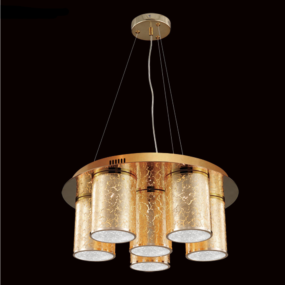 Gold Leaf LED Gold Chandelier Ceiling Light