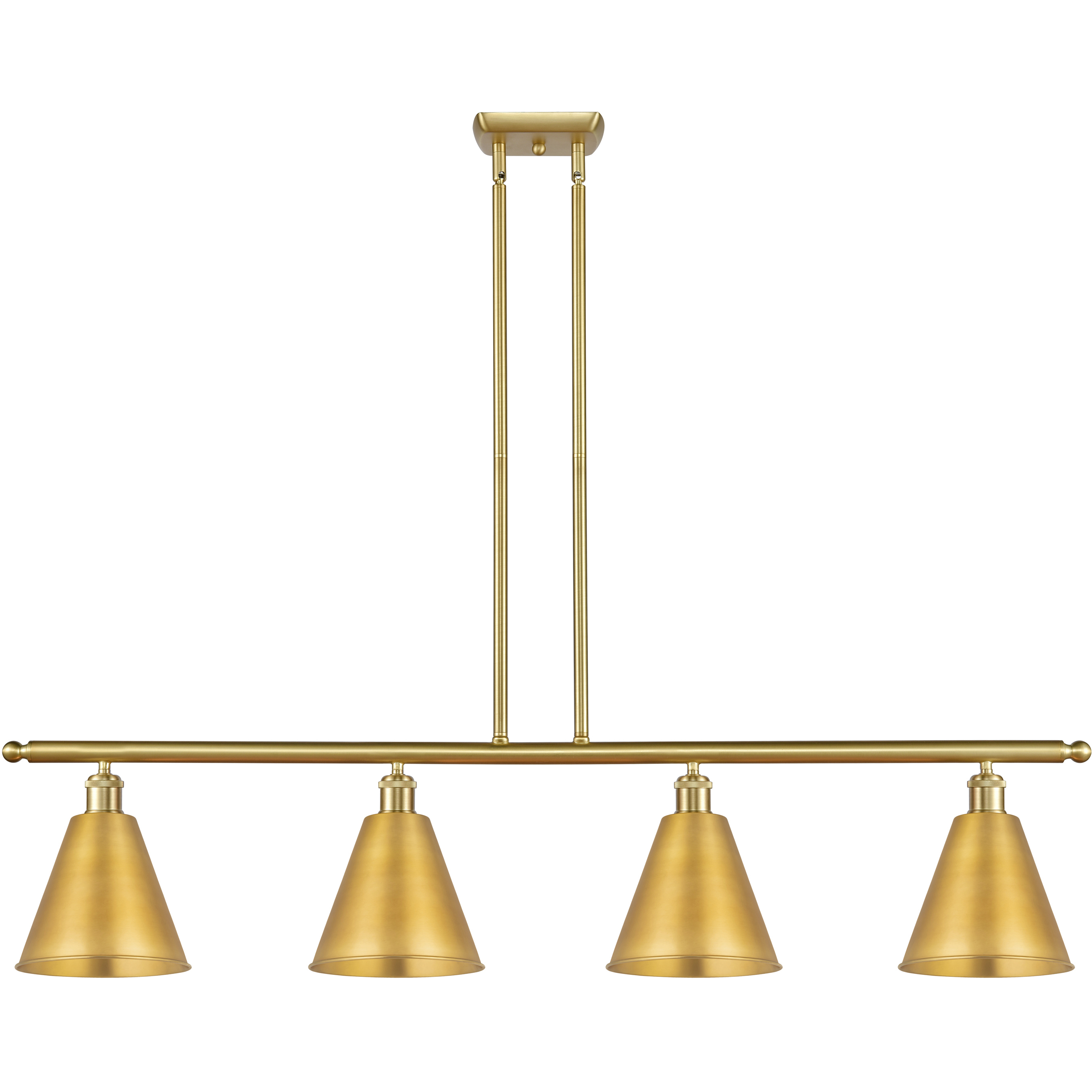 Ballston Cone 4 Light 48 inch Satin Gold Island Light Ceiling Light