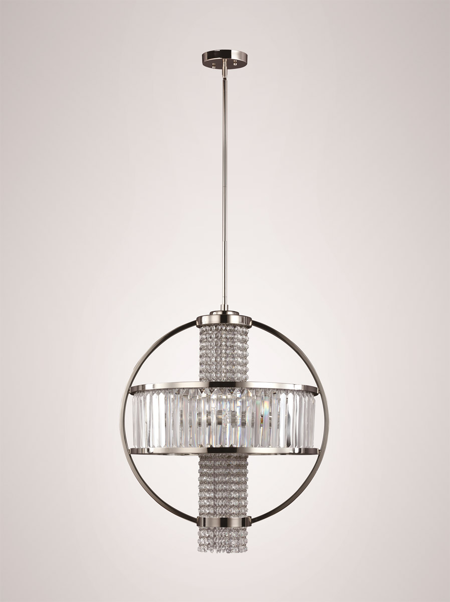 Metropolis 4 Light 22 inch Polished Nickel Chandelier Ceiling Light