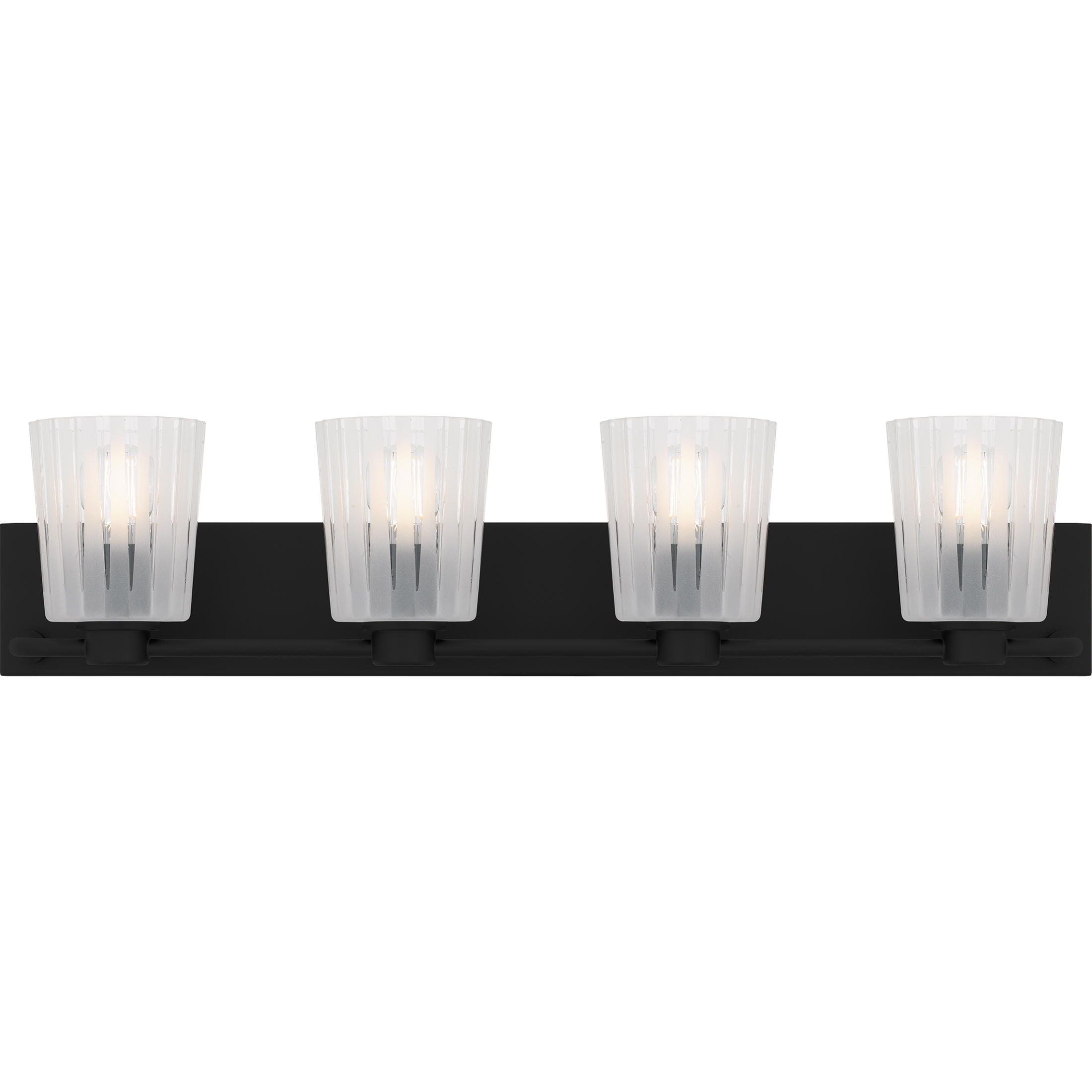 Gray 4 Light 32 inch Matte Black Bath Light Wall Light, Extra Large