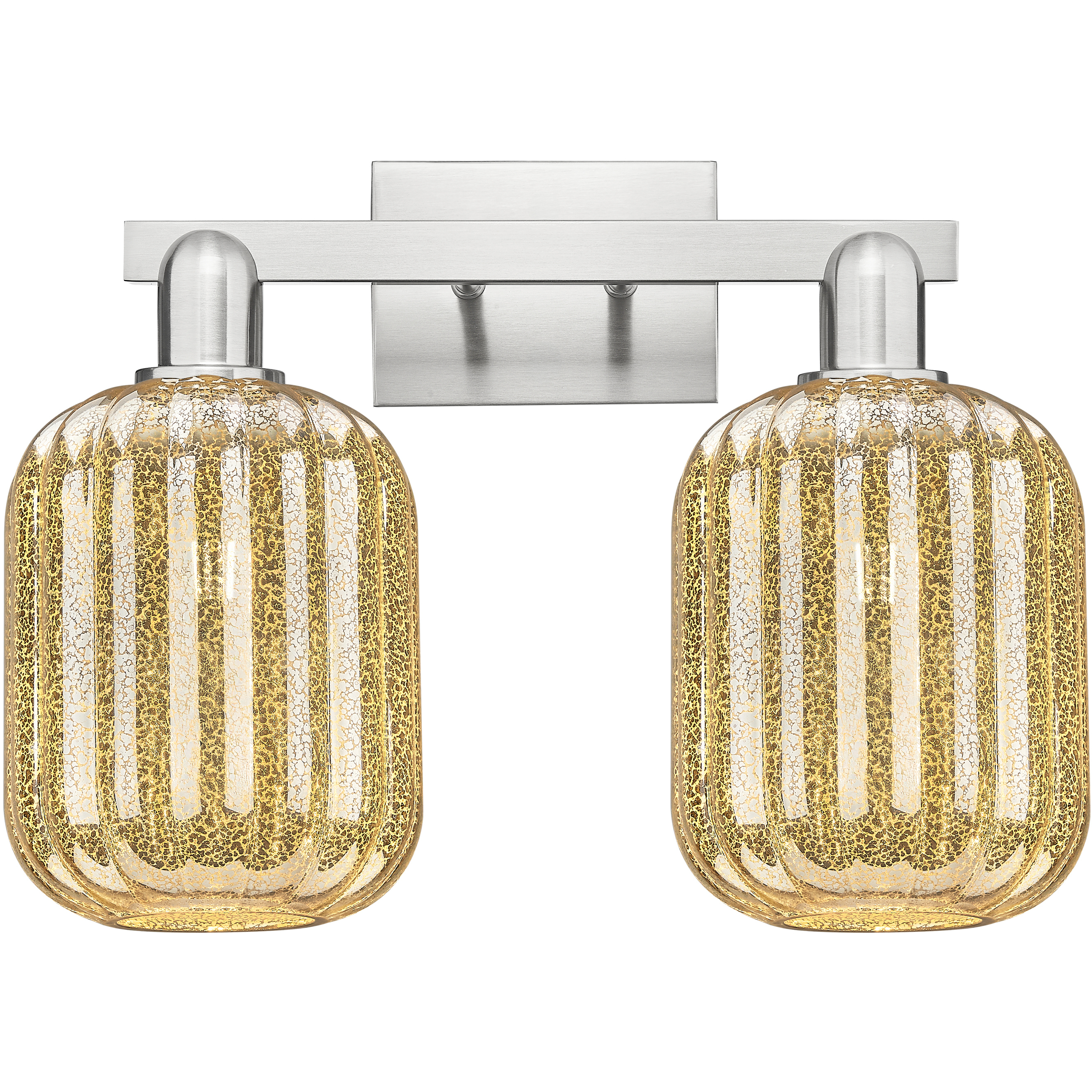 Preston 2 Light 16 inch Brushed Satin Nickel Bath Vanity Light Wall Light in Mercury Glass